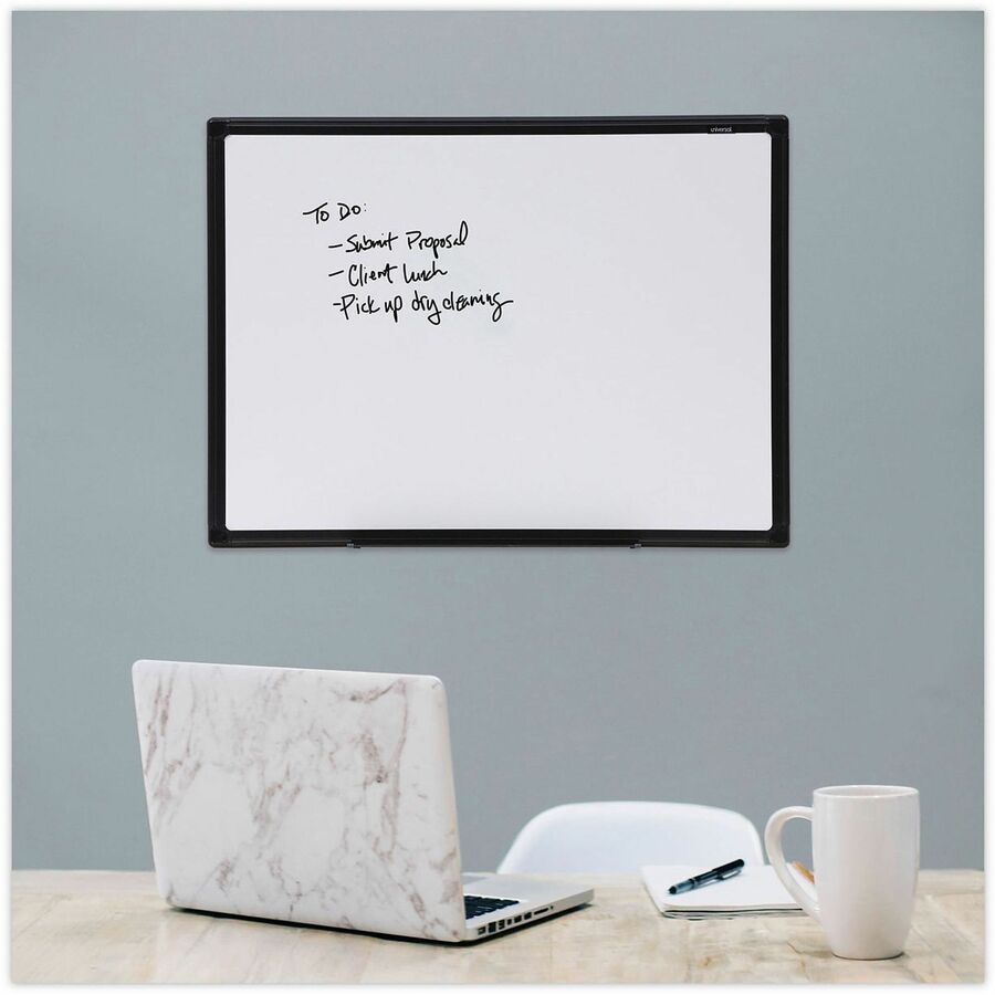 Design Series Deluxe Dry Erase Board, 24 x 18, White Surface, Black Anodized Aluminum Frame