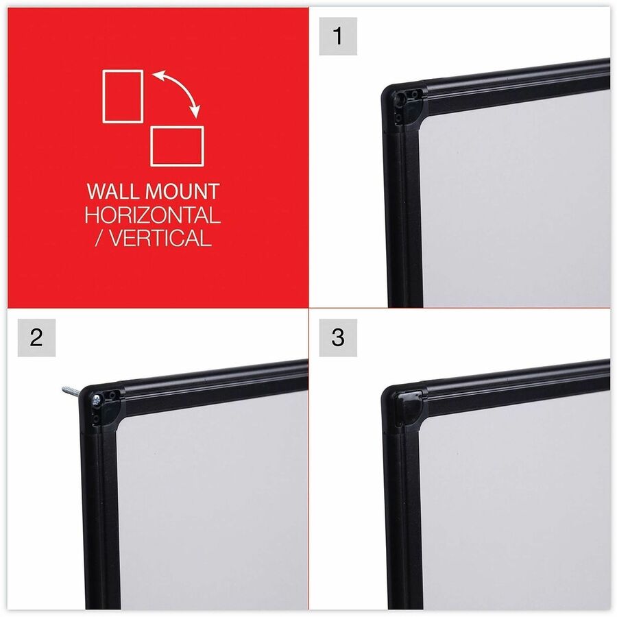 Design Series Deluxe Dry Erase Board, 24 x 18, White Surface, Black Anodized Aluminum Frame