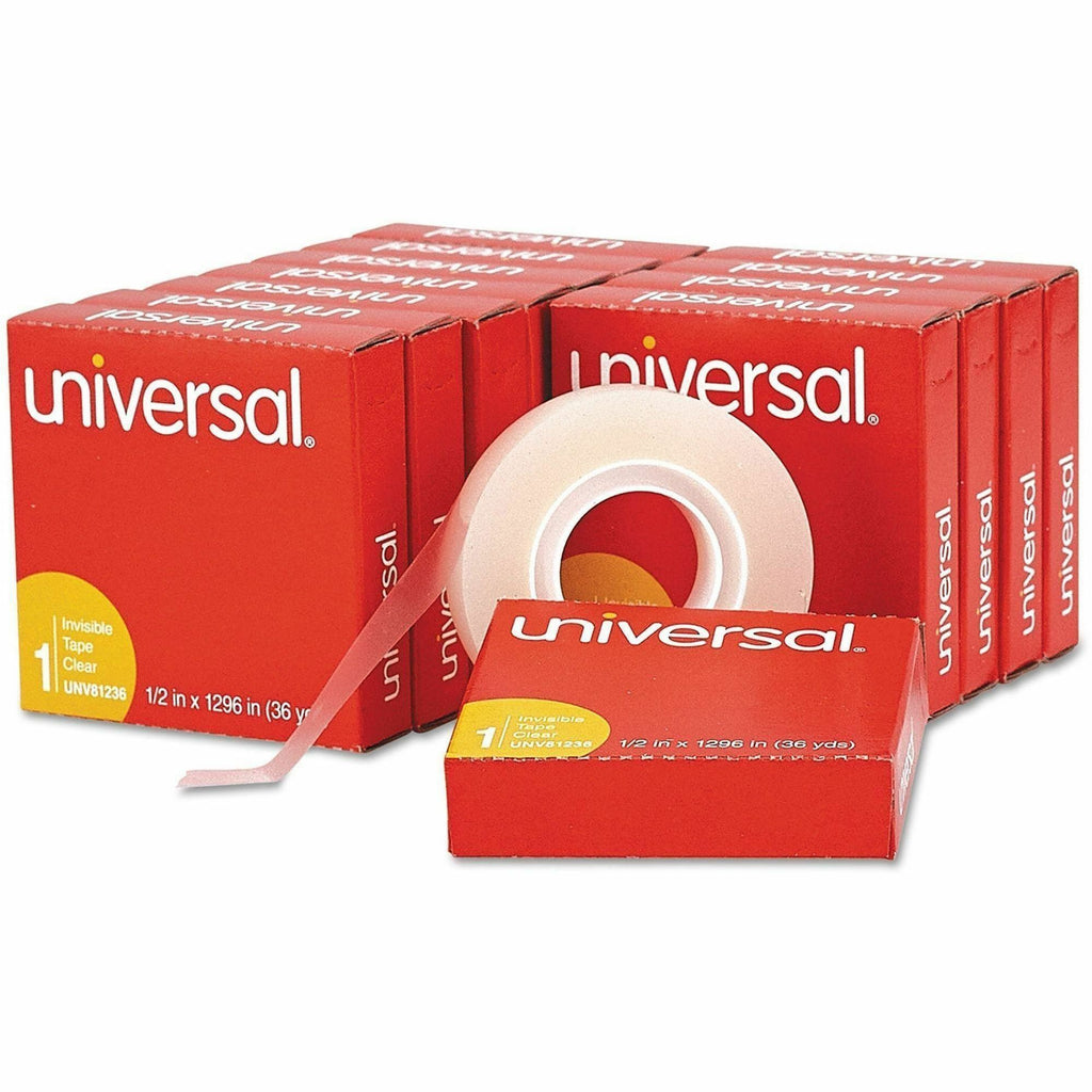 Invisible Tape, 1" Core, 0.5" x 36 yds, Clear, 12/Pack