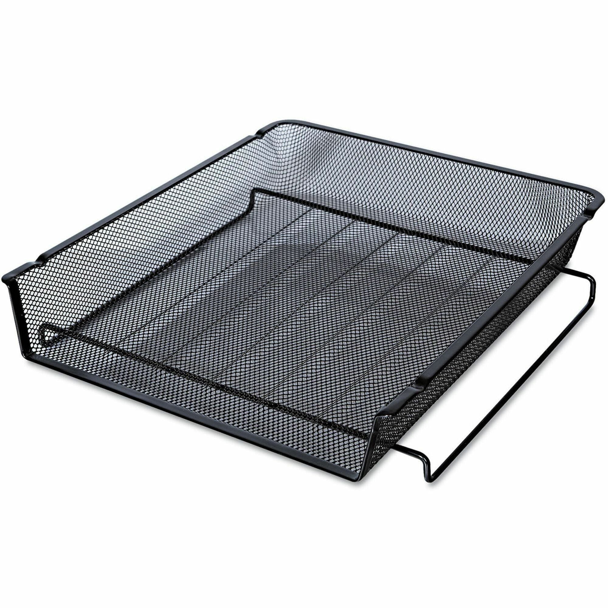 Deluxe Mesh Stackable Front Load Tray, 1 Section, Letter Size Files, 11.25" x 13" x 2.75", Black