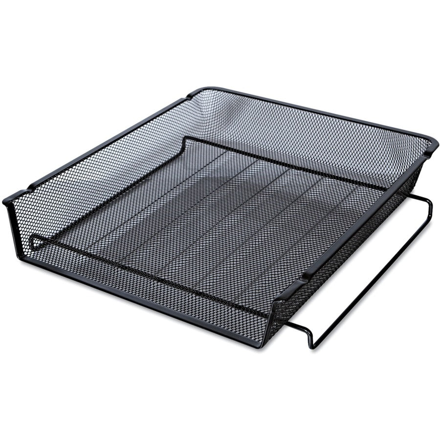 Deluxe Mesh Stackable Front Load Tray, 1 Section, Letter Size Files, 11.25" x 13" x 2.75", Black