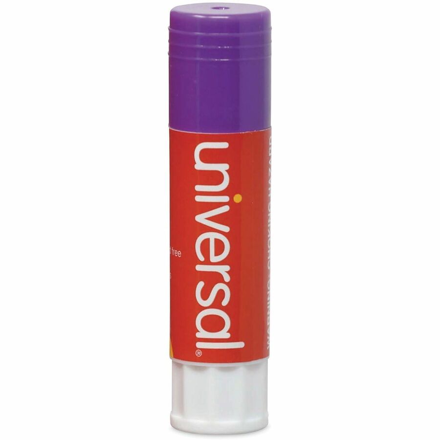 Glue Stick, 1.3 oz, Applies Purple, Dries Clear, 12/Pack