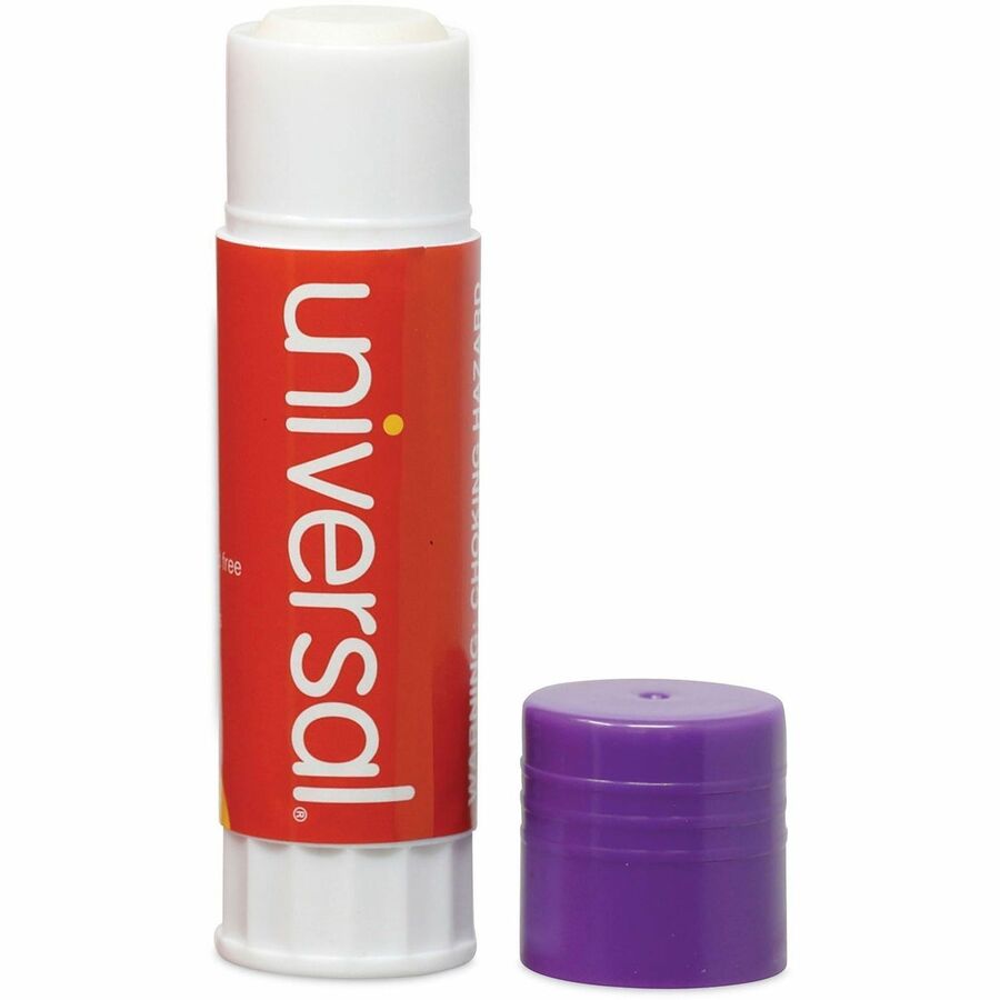 Glue Stick, 1.3 oz, Applies Purple, Dries Clear, 12/Pack