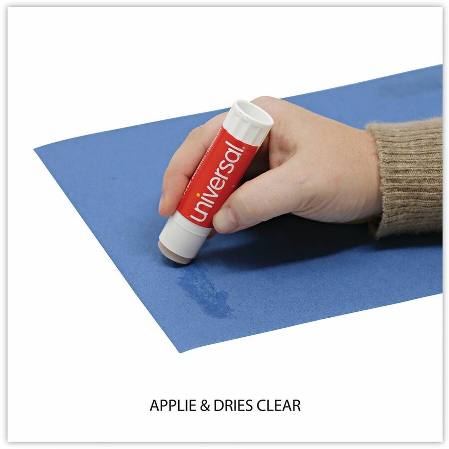 Glue Stick, 1.3 oz, Applies Purple, Dries Clear, 12/Pack