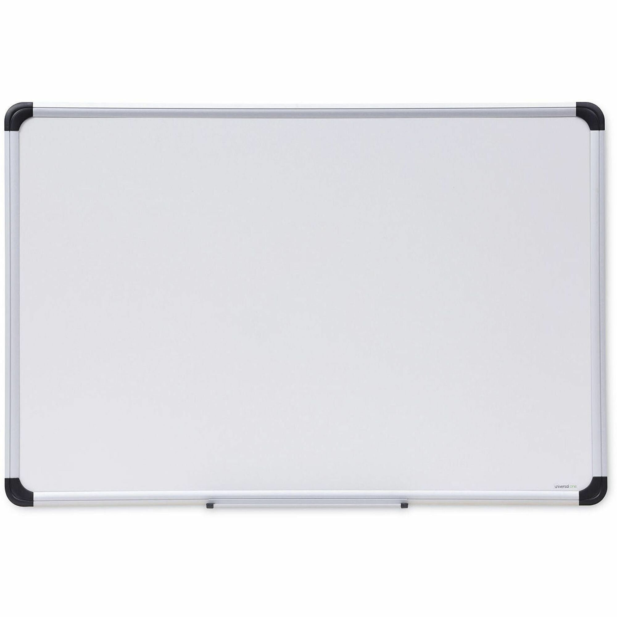 Deluxe Porcelain Magnetic Dry Erase Board, 36 x 24, White Surface, Silver/Black Aluminum Frame