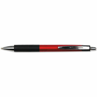Comfort Grip Ballpoint Pen, Retractable, Medium 1 mm, Red Ink, Red/Black Barrel, Dozen