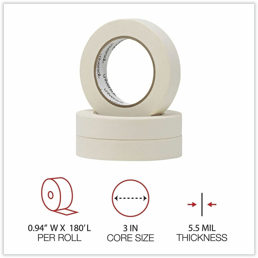 General-Purpose Masking Tape, 3" Core, 24 mm x 54.8 m, Beige, 36/Carton