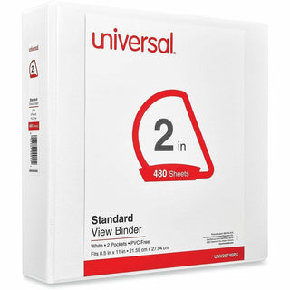 Slant D-Ring View Binder, 3 Rings, 2" Capacity, 11 x 8.5, White, 4/Pack