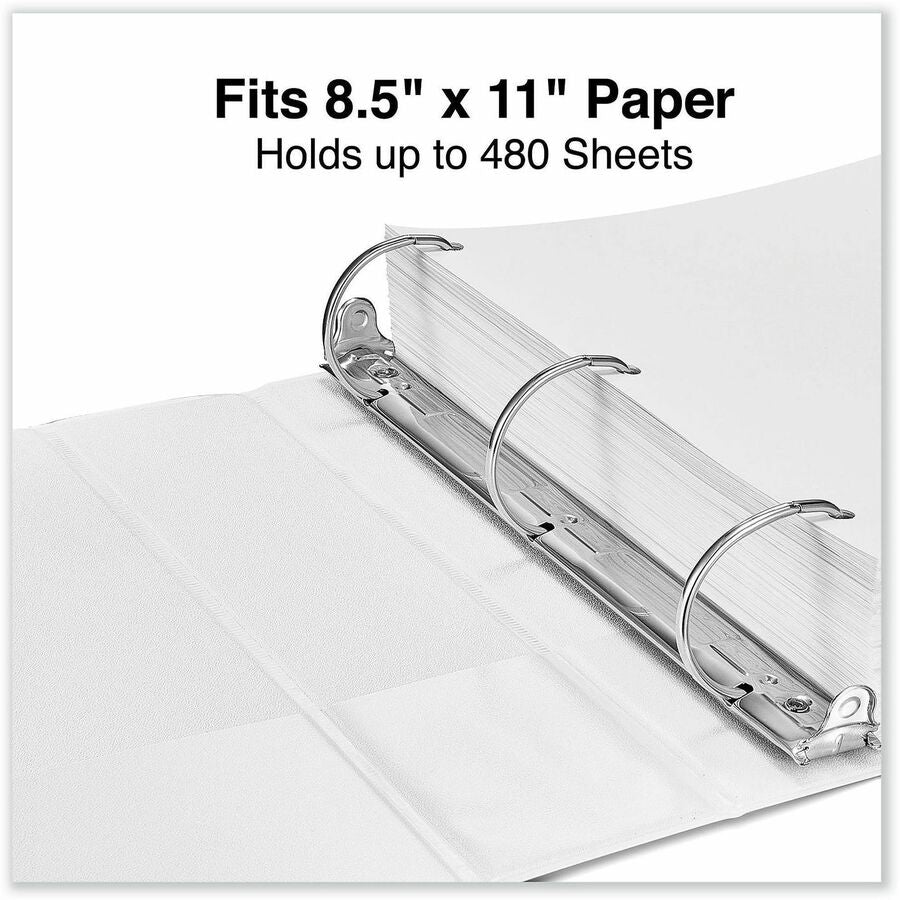 Slant D-Ring View Binder, 3 Rings, 2" Capacity, 11 x 8.5, White, 4/Pack