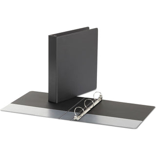 Economy Non-View Round Ring Binder, 3 Rings, 1.5" Capacity, 11 x 8.5, Black, 4/Pack