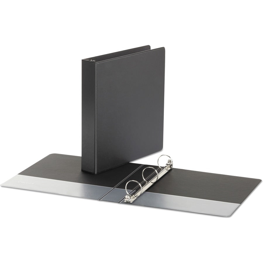 Economy Non-View Round Ring Binder, 3 Rings, 1.5" Capacity, 11 x 8.5, Black, 4/Pack