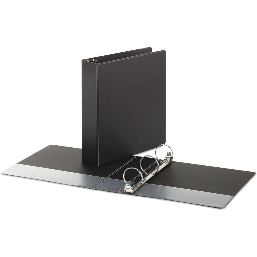Economy Non-View Round Ring Binder, 3 Rings, 2" Capacity, 11 x 8.5, Black, 4/Pack
