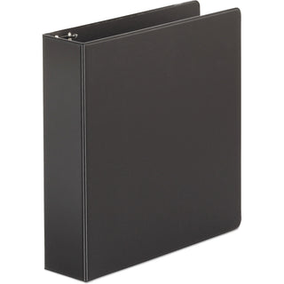 Economy Non-View Round Ring Binder, 3 Rings, 2" Capacity, 11 x 8.5, Black, 4/Pack