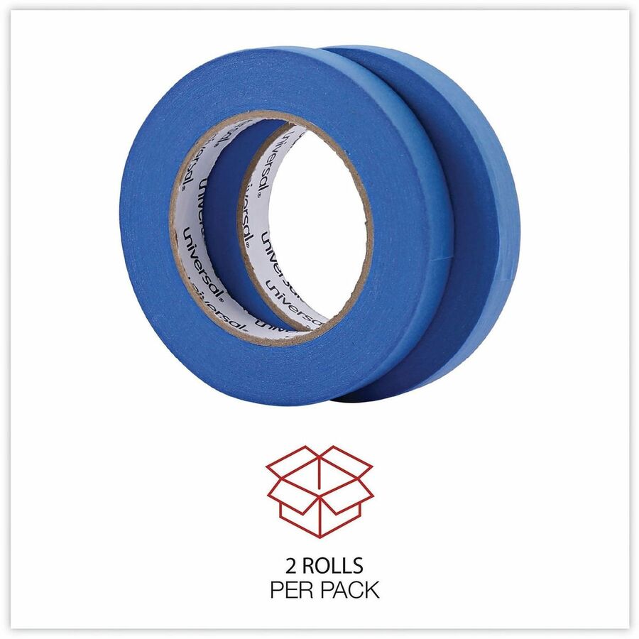 Premium Blue Masking Tape with UV Resistance, 3" Core, 18 mm x 54.8 m, Blue, 2/Pack