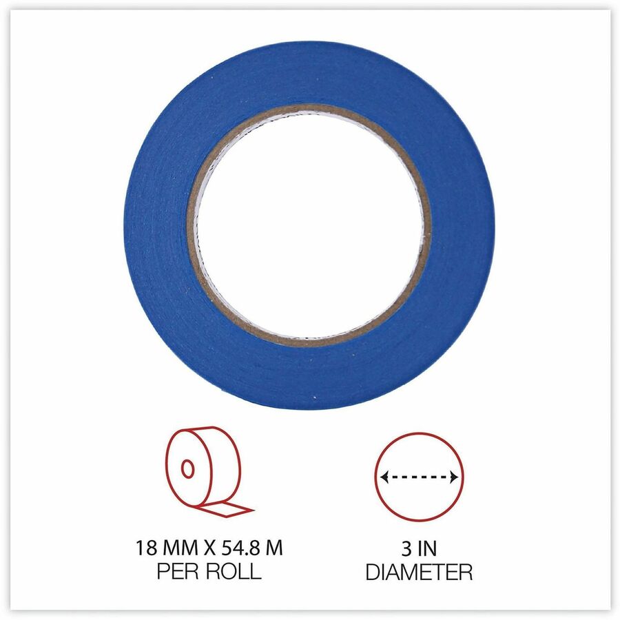 Premium Blue Masking Tape with UV Resistance, 3" Core, 18 mm x 54.8 m, Blue, 2/Pack