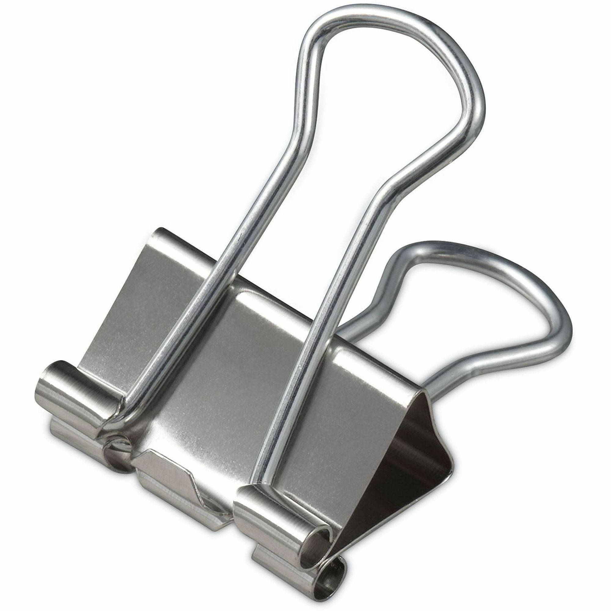 Binder Clips with Storage Tub, Small, Silver, 40/Pack