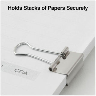 Binder Clips with Storage Tub, Small, Silver, 40/Pack