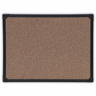 Tech Cork Board, 24 x 18, Brown Surface, Black Aluminum Frame