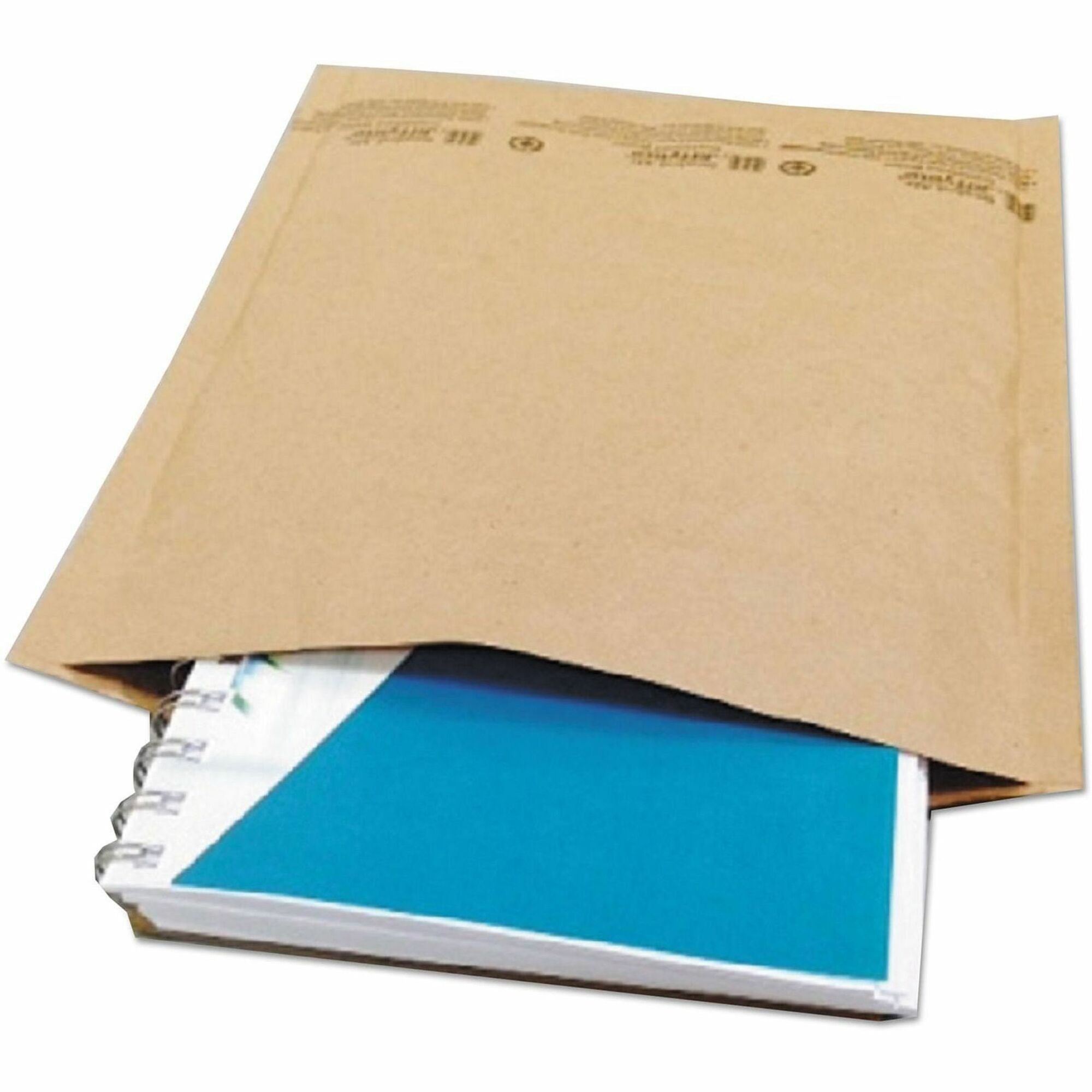 Natural Self-Seal Cushioned Mailer, #2, Barrier Bubble Air Cell Cushion, Self-Adhesive Closure, 8.5 x 12, Kraft, 100/Carton