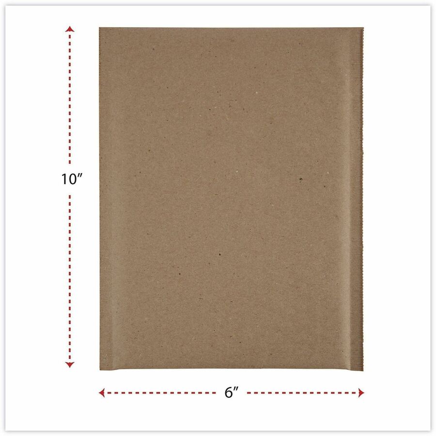 Natural Self-Seal Cushioned Mailer, #0, Barrier Bubble Air Cell Cushion, Self-Adhesive Closure, 6 x 10, Kraft, 200/Carton