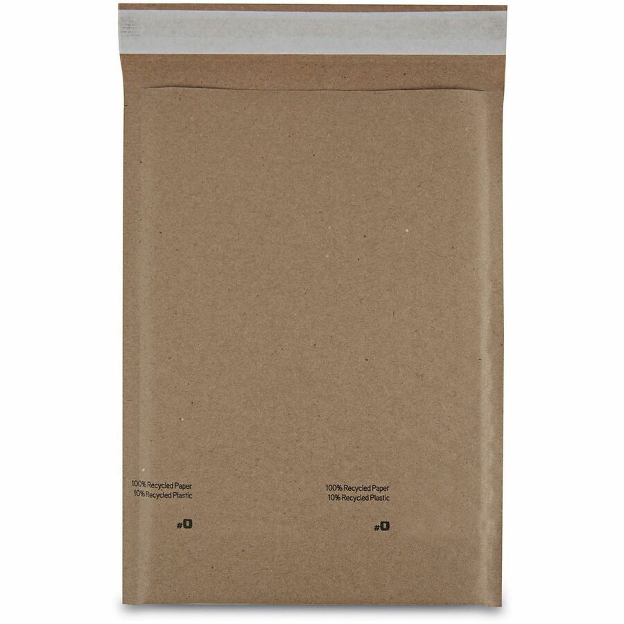Natural Self-Seal Cushioned Mailer, #0, Barrier Bubble Air Cell Cushion, Self-Adhesive Closure, 6 x 10, Kraft, 200/Carton