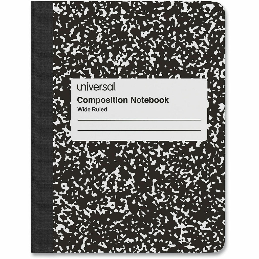 Composition Book, Wide/Legal Rule, Black Marble Cover, (100) 9.75 x 7.5 Sheets