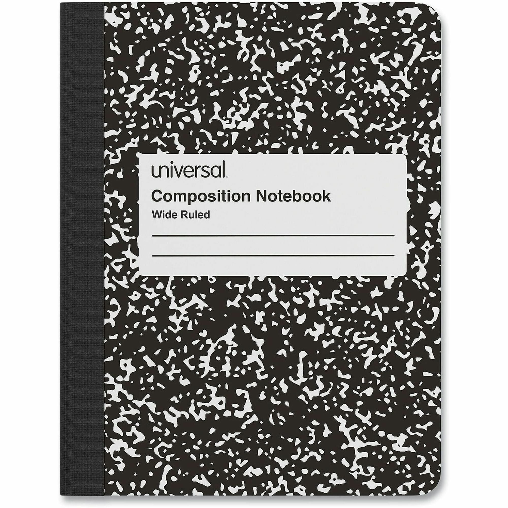 Composition Book, Wide/Legal Rule, Black Marble Cover, (100) 9.75 x 7.5 Sheets