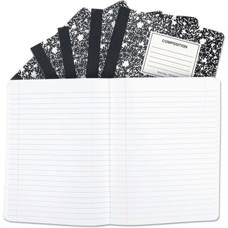Composition Book, Wide/Legal Rule, Black Marble Cover, (100) 9.75 x 7.5 Sheets, 6/Pack