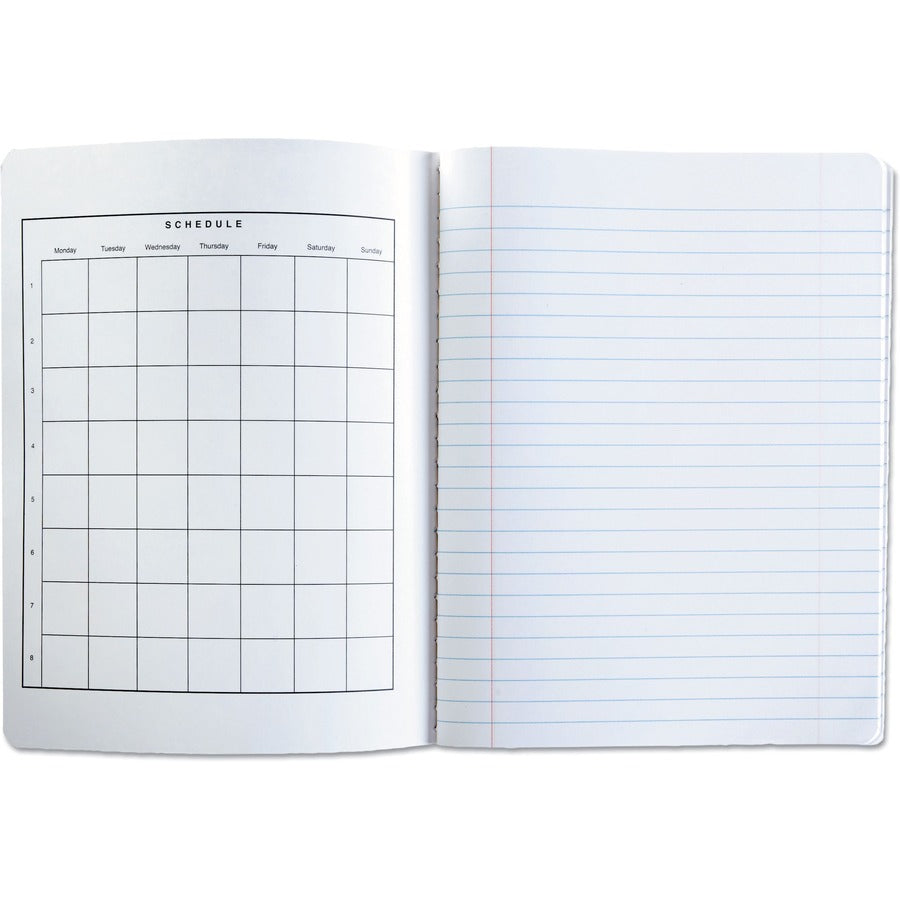 Composition Book, Wide/Legal Rule, Black Marble Cover, (100) 9.75 x 7.5 Sheets, 6/Pack