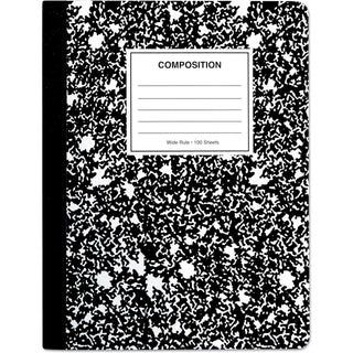Composition Book, Wide/Legal Rule, Black Marble Cover, (100) 9.75 x 7.5 Sheets, 6/Pack