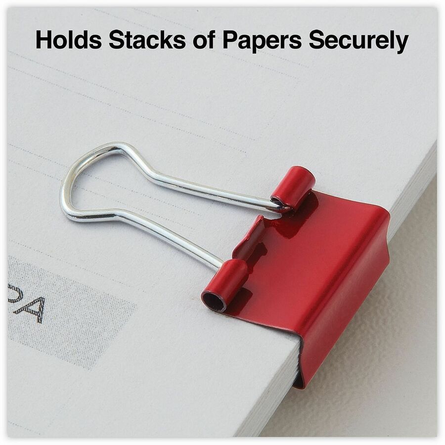 Binder Clips with Storage Tub, Mini, Assorted Colors, 60/Pack