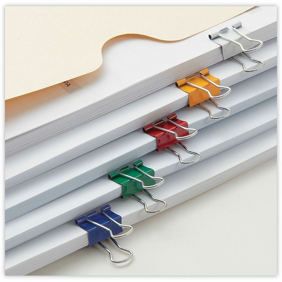 Binder Clips with Storage Tub, Mini, Assorted Colors, 60/Pack
