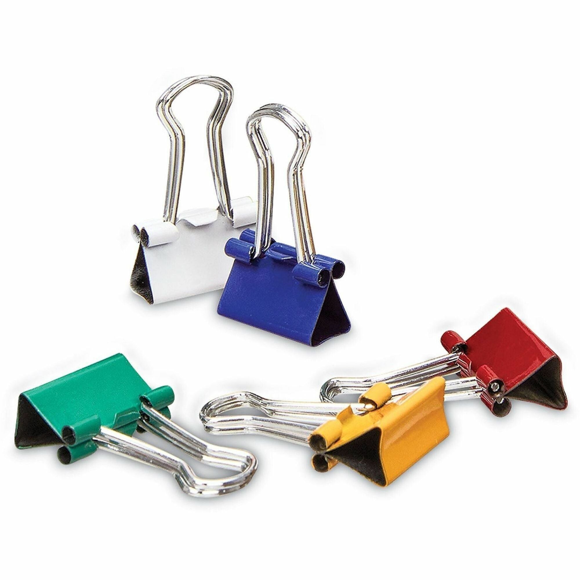 Binder Clips with Storage Tub, Mini, Assorted Colors, 60/Pack