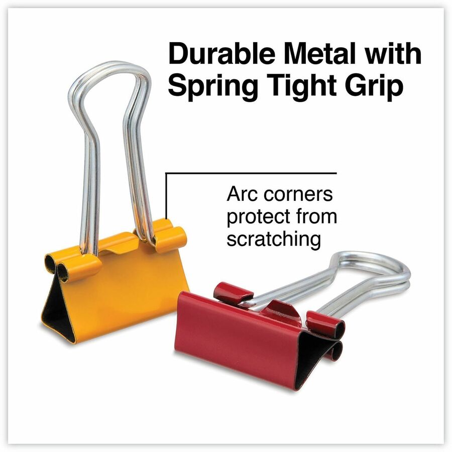 Binder Clips with Storage Tub, Small, Assorted Colors, 40/Pack