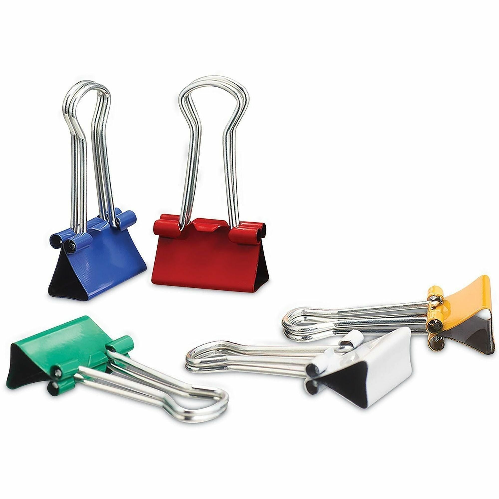 Binder Clips with Storage Tub, Small, Assorted Colors, 40/Pack