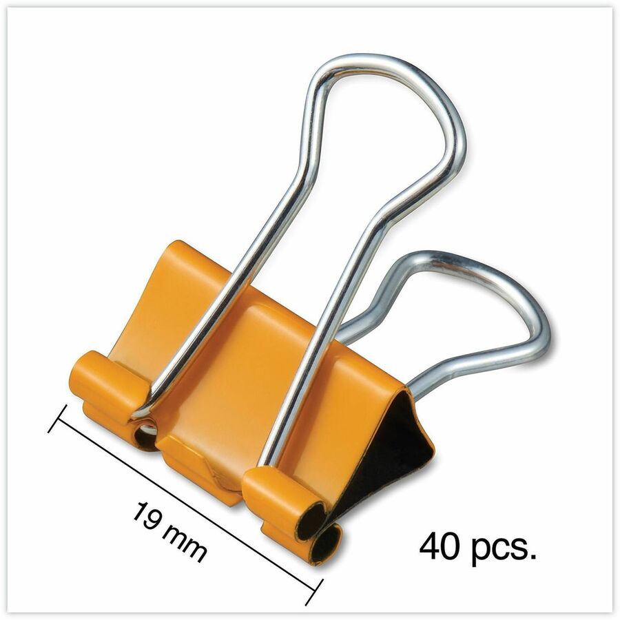 Binder Clips with Storage Tub, Small, Assorted Colors, 40/Pack