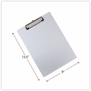 Aluminum Clipboard with Low Profile Clip, 0.5" Clip Capacity, Holds 8.5 x 11 Sheets, Aluminum