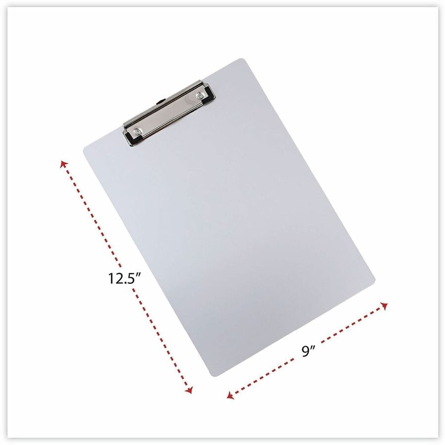 Aluminum Clipboard with Low Profile Clip, 0.5" Clip Capacity, Holds 8.5 x 11 Sheets, Aluminum