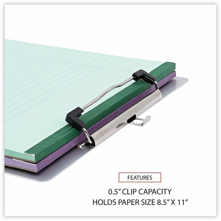 Aluminum Clipboard with Low Profile Clip, 0.5" Clip Capacity, Holds 8.5 x 11 Sheets, Aluminum