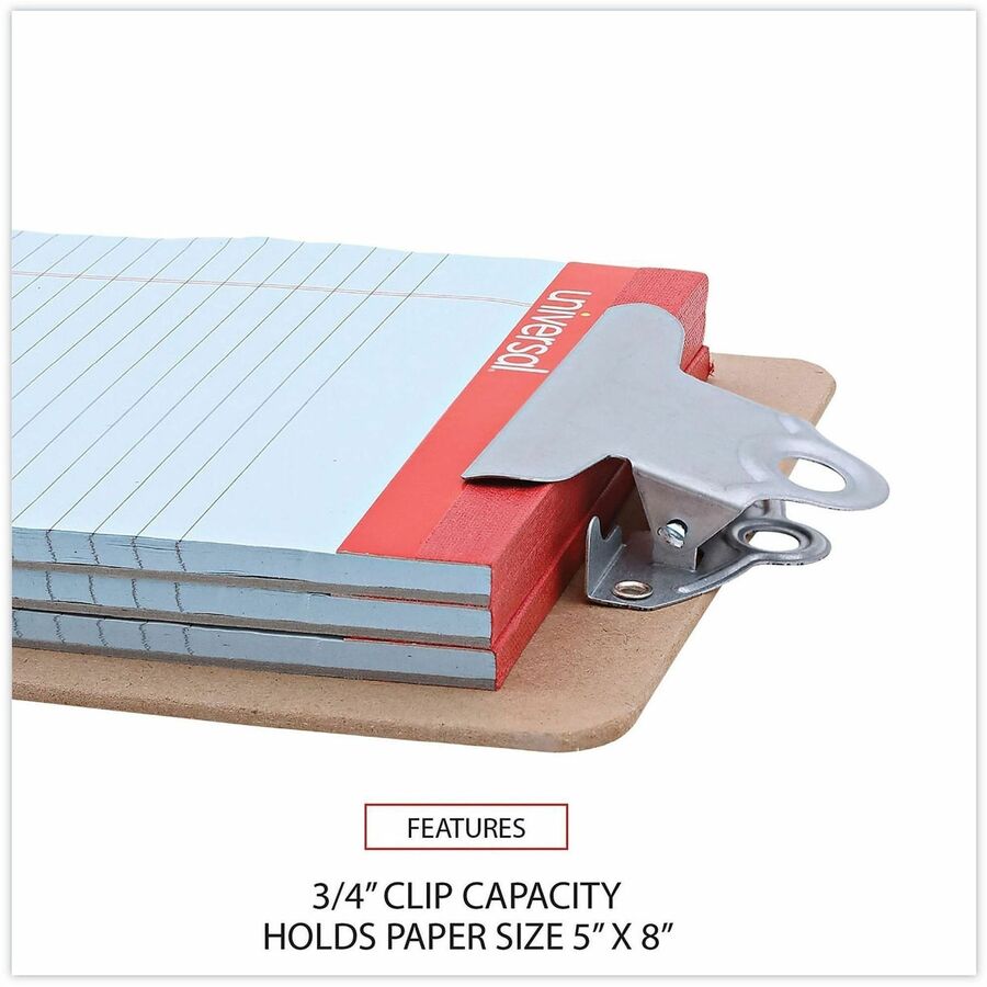 Hardboard Clipboard, 0.75" Clip Capacity, Holds 5 x 8 Sheets, Brown, 3/Pack