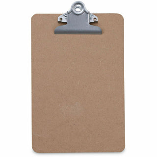 Hardboard Clipboard, 0.75" Clip Capacity, Holds 5 x 8 Sheets, Brown, 3/Pack