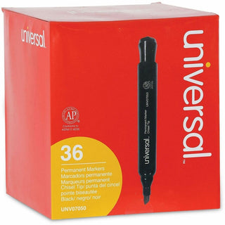 Chisel Tip Permanent Marker Value Pack, Broad Chisel Tip, Black, 36/Pack