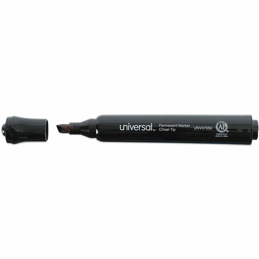Chisel Tip Permanent Marker Value Pack, Broad Chisel Tip, Black, 36/Pack