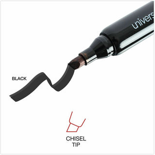 Chisel Tip Permanent Marker Value Pack, Broad Chisel Tip, Black, 36/Pack