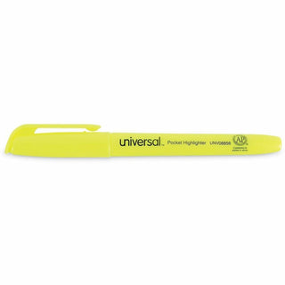Pocket Highlighter Value Pack, Fluorescent Yellow Ink, Chisel Tip, Yellow Barrel, 36/Pack