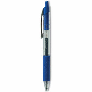 Comfort Grip Gel Pen, Retractable, Medium 0.7 mm, Blue Ink, Clear/Blue Barrel, 36/Pack