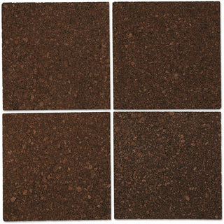 Cork Tile Panels, 12 x 12, Dark Brown Surface, 4/Pack