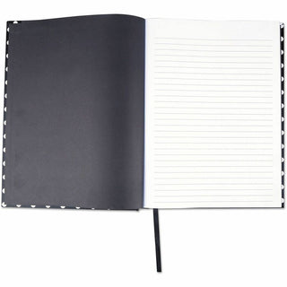 Casebound Hardcover Notebook, 1-Subject, Wide/Legal Rule, Black/White Cover, (150) 10.25 x 7.63 Sheets