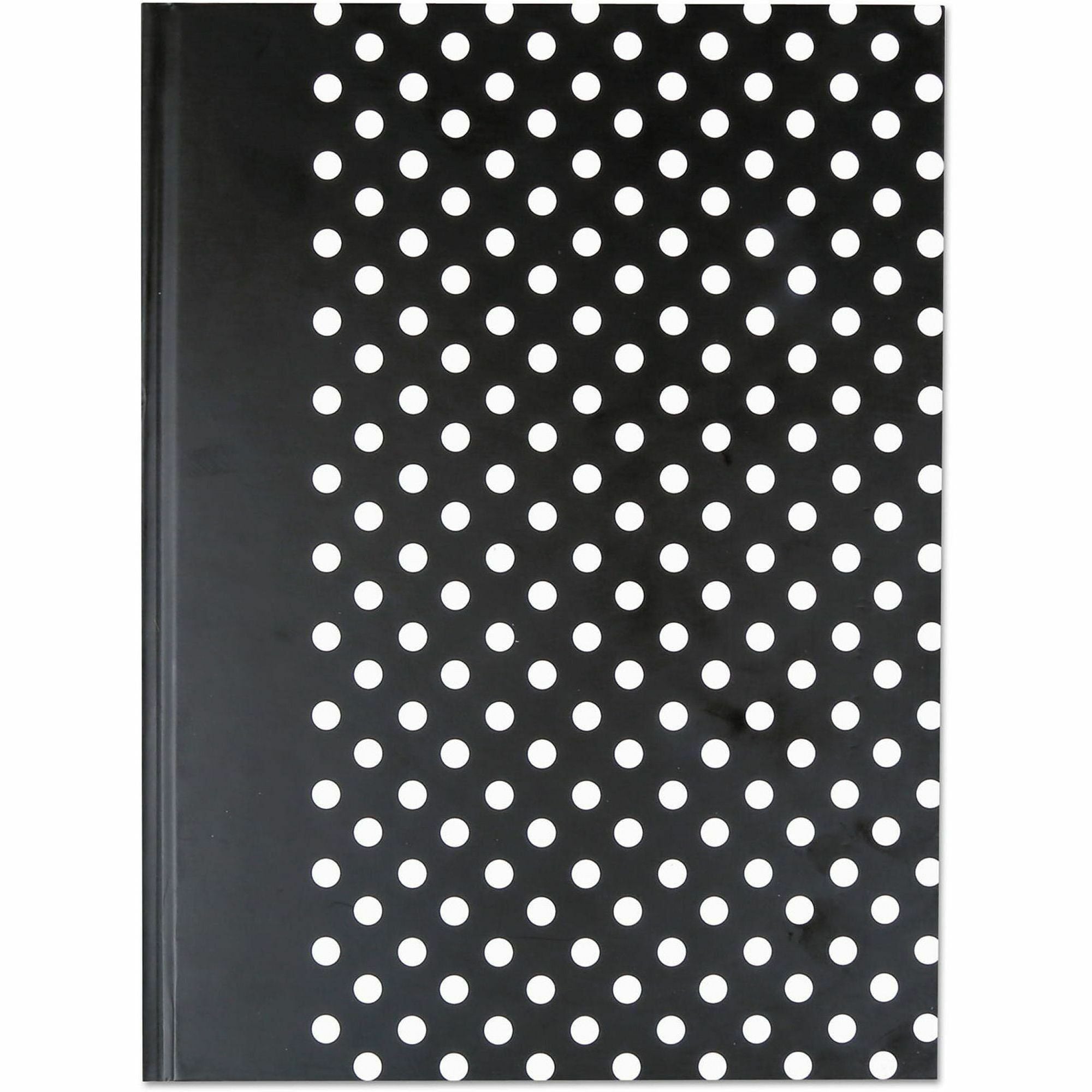 Casebound Hardcover Notebook, 1-Subject, Wide/Legal Rule, Black/White Cover, (150) 10.25 x 7.63 Sheets