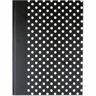 Casebound Hardcover Notebook, 1-Subject, Wide/Legal Rule, Black/White Cover, (150) 10.25 x 7.63 Sheets